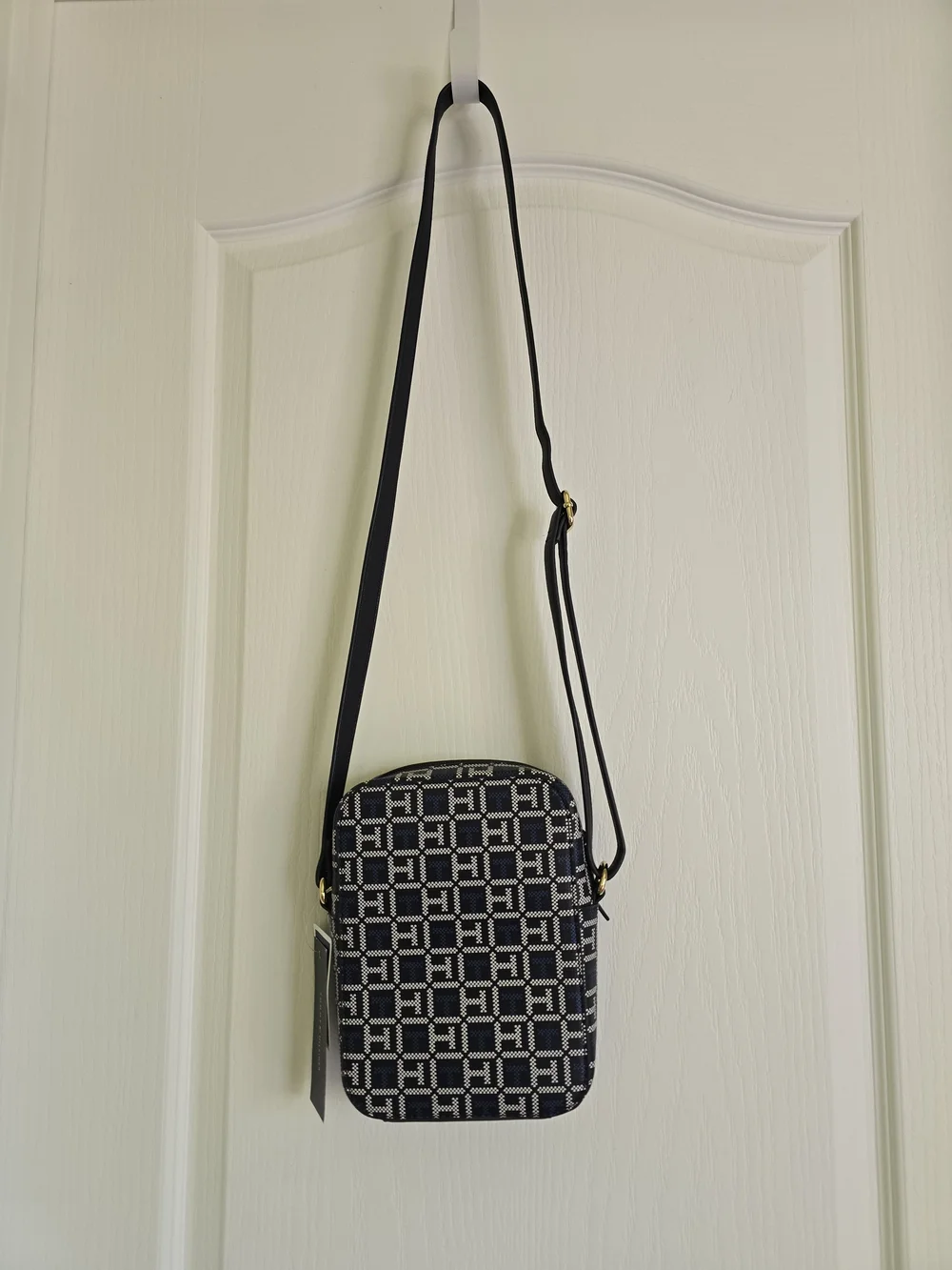NWT Tommy Hilfiger Minimalist Navy & White Monogram Mini Crossbody Bag
